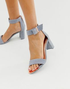 gray suede barely there block heeled sandals