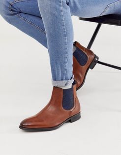travic chelsea boot in tan leather-Brown