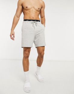 double waistband lounge shorts in gray-Grey