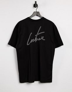 outline relaxed t-shirt in black