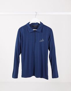 regular fit polo with logo in navy