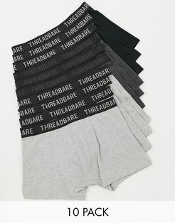10-pack boxer briefs in gray and black-Multi