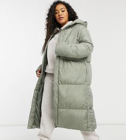 jodie longline puffer coat-Green