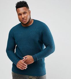 PLUS Lambs Wool Ripple Knit Sweater-Blues