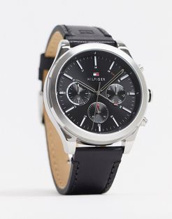 sunray black leather watch 1791740