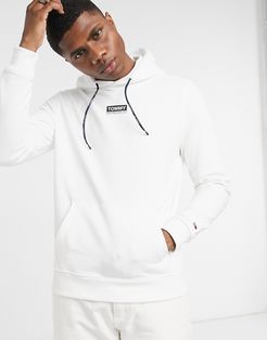 essential chest graphic hoodie in white