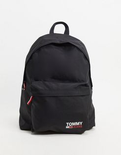 nylon backpack in black with logo