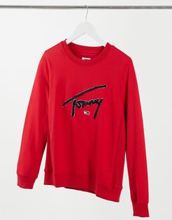signature logo sweatshirt in red