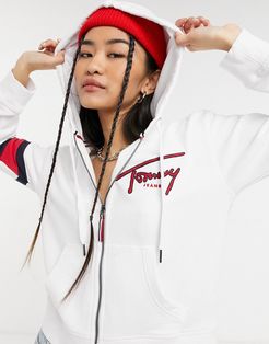 zip up hoodie in white