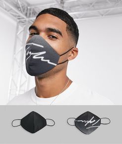 2 pack Signature face coverings in black