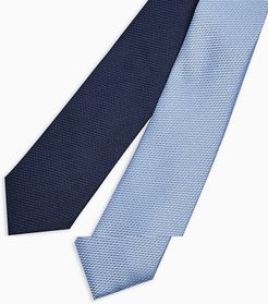 2 pack ties in navy and blue-Multi