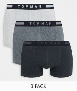 3 pack trunks in gray-Grey