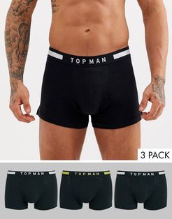 3 pack trunks with metallic waistband in black-Multi