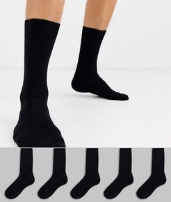 5 pack socks in black