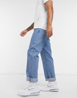 baggy jeans in mid wash-Blues