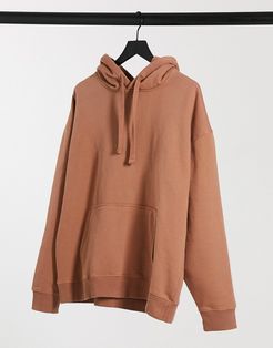 oversized hoodie in camel-Brown