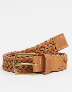 braided belt in tan