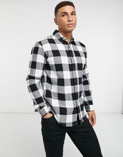 buffalo check slim shirt in black and white