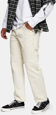 carpenter jeans in ecru-White