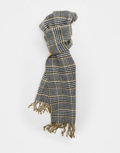 check woven scarf in gray-Grey
