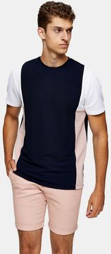 color block t-shirt in navy-Blues