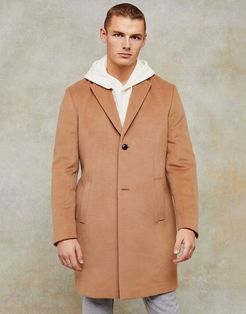 Considered classic fit coat in camel-Brown