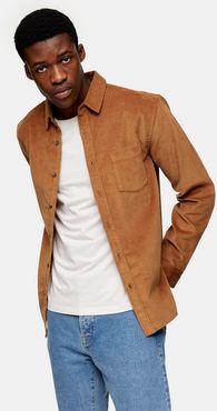 corduroy slim shirt in brown