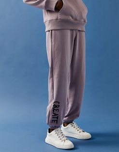 'Create' print sweatpants in lilac-Purple
