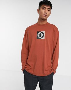 LTD long sleeve t-shirt with circle print in rust-Red