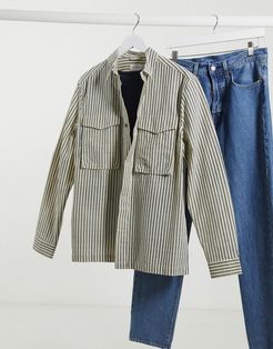 over shirt with stripe in off white