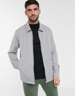 overshirt in gray stripe-Grey