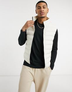 puffer vest liner in ecru-White