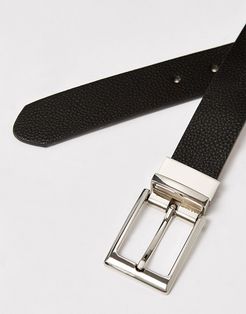 reversible belt in black/tan