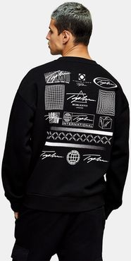 Signature barcode sweatshirt in black