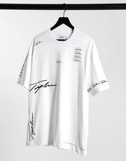 signature placement print t-shirt in white