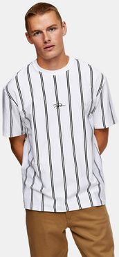 striped signature T-shirt in white