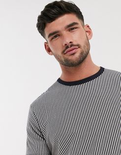 t-shirt in navy & ecru stripe