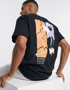 t-shirt with back art print in black