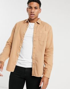twill shirt in brown