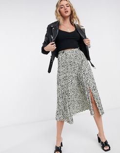 animal print skirt in monochrome-Multi