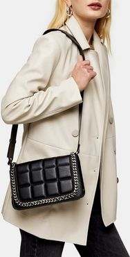 crossbody bag with chain detail in black