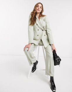 double breasted blazer two-piece in pale green