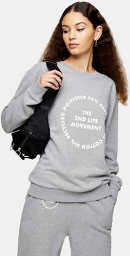 graphic print sweatshirt in gray heather-Grey