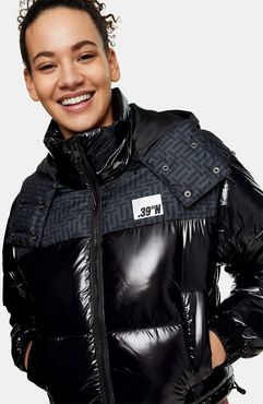 monogram padded jacket in black