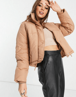 padded puffer jacket in rose pink