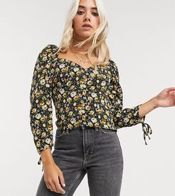 floral prairie top in yellow