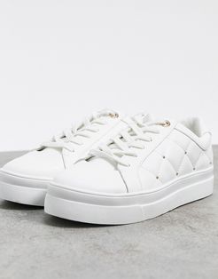 quilted sneaker in white