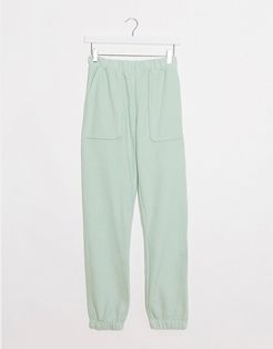 ribbed sweatpants in sage green