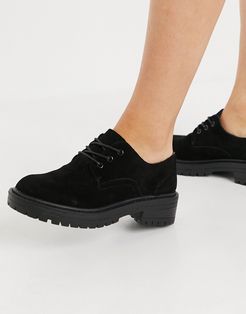 suede lace up shoes in black