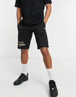 'True' retro jersey shorts-Black